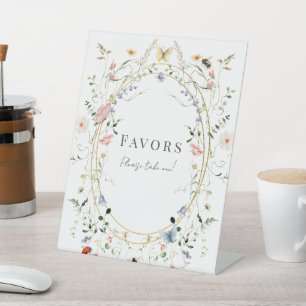 Signe De Table Le papillon fleur sauvage Bee Baby shower Faveurs