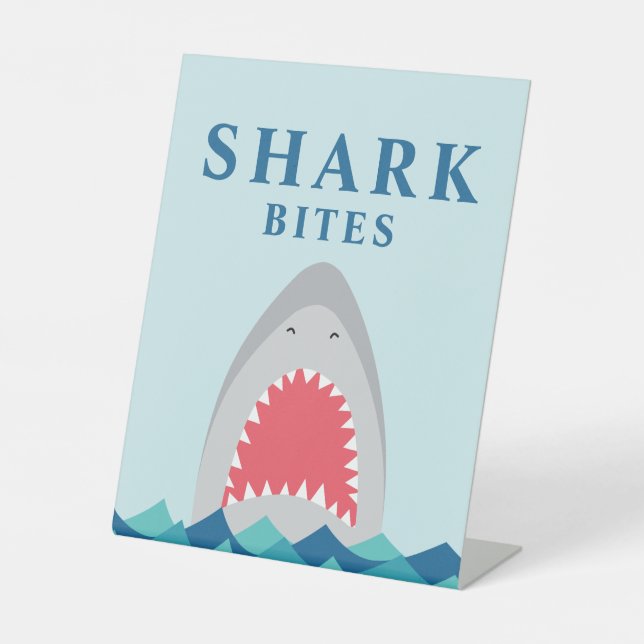 Signe De Table Le requin mord la nourriture de fête d'anniversair (Recto)