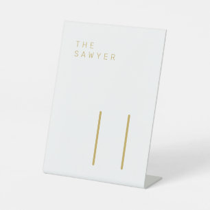 Signe De Table Le Sawyer 11 Gold et White Table Numéro