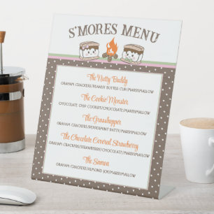 Signe De Table Le sexe de S'Mores révèle le menu baby shower bonf