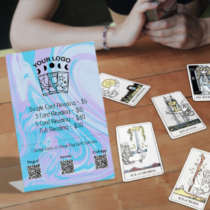 Signe De Table Lecteur professionnel de Tarot Logo Liste de prix 
