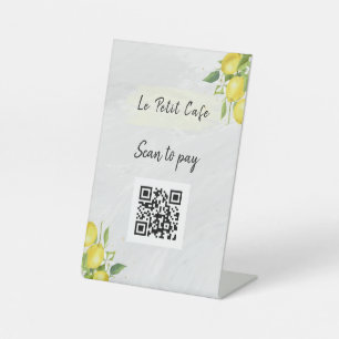 Signe De Table Lémons stylés QR Code numérisation pour payer le s