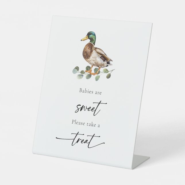 Signe De Table Les Bébés Mallard Duck Sont Du Baby shower Sucré (Recto)
