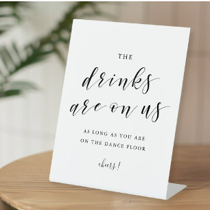 Signe De Table Les Boissons Sont Sur Nous Mariage Open Bar Table