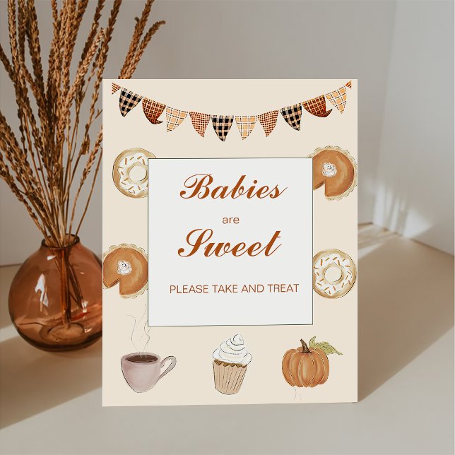 Signe De Table Les Citrouilles d'automne sont Baby shower doux (Créateur téléchargé)