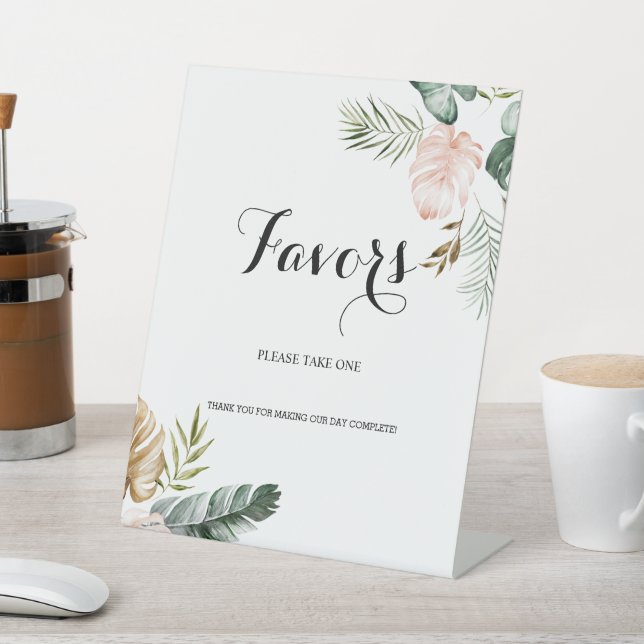 Signe De Table Les Feuilles Tropicaux S'Il Vous Plaît Prendre Un (In SItu)