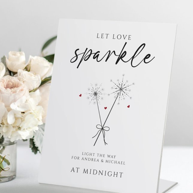 Signe De Table Let Love Sparkle - Sparkler Sendoff Mariage Décont (Créateur téléchargé)