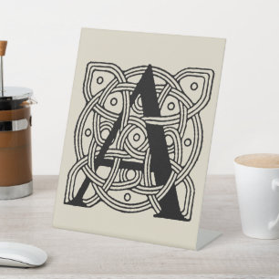 Signe De Table Lettre A Vintage Monogramme De Noeud Celtique