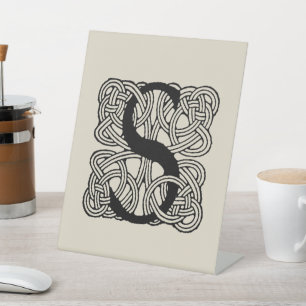 Signe De Table LETTRE S Vintage Céleste Knot Monogramme