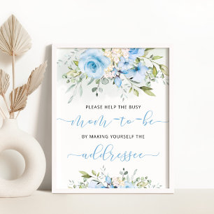 Signe De Table L'eucalyptus floral bleu aide la maman occupée à ê