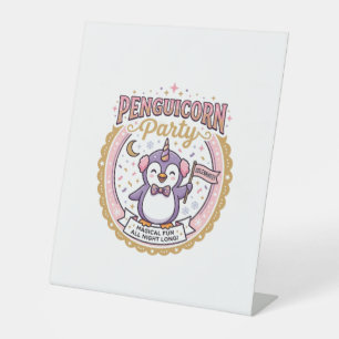 Signe De Table Licorne Penguicorne Fête POD Prêt Design Zazzle_1