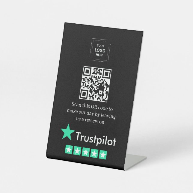 Signe De Table Lien de révision Trustpilot Code QR Style de table (Recto)