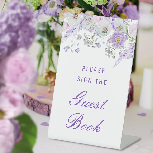 Signe De Table Lilac Flowers Livre d'or (Créateur téléchargé)