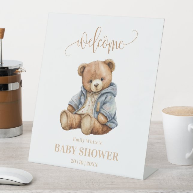 Signe De Table L'Invitation Baby shower De L'Ours En Teddy Peut A (In SItu)