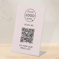 Liste de codes privés QR | Blush Pink Logo Contact