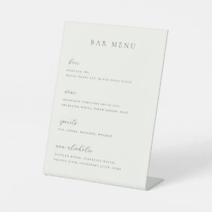 Signe De Table Liste de menus minimaliste à barres beiges