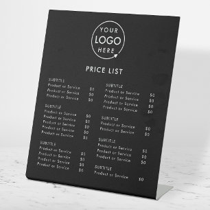 Signe De Table Liste de prix   Black Logo Professionnel