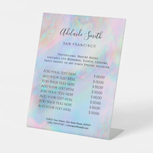 Signe De Table Liste de prix de style holographique FAUX