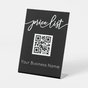 Signe De Table Liste de prix du code QR professionnel