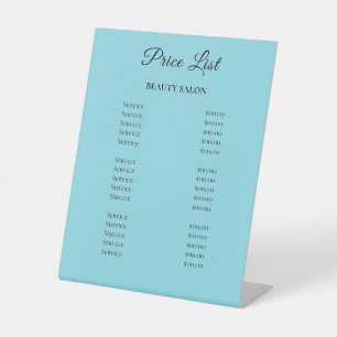 Signe De Table Liste de prix du salon de beauté élégant moderne