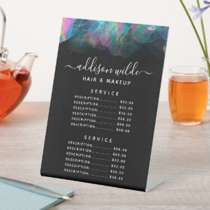 Signe De Table Liste de Prix Encre Alcoholique Holographique Salo
