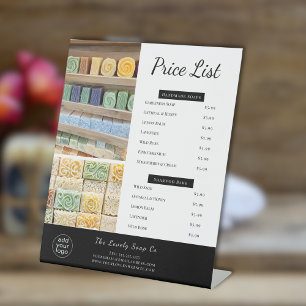 Signe De Table Liste de prix pour savon artisanal  Enseigne de pr