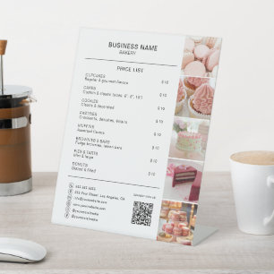 Signe De Table Liste de prix QR de médias sociaux de photo de bou