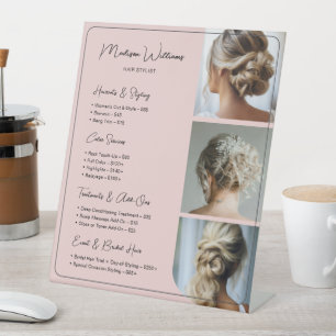 Signe De Table Liste de prix Salon Hair Styliste Services