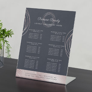 Signe De Table Liste de service Abstraite Glam Rose Gold Beauty S
