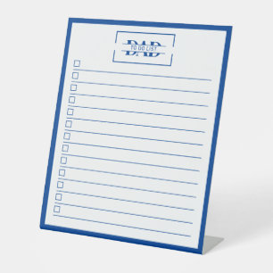Signe De Table Liste de tâches à faire en ardoise 'Papa' Monogram