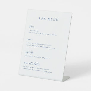 Signe De Table Liste des menus minimalistes à barres bleues franç