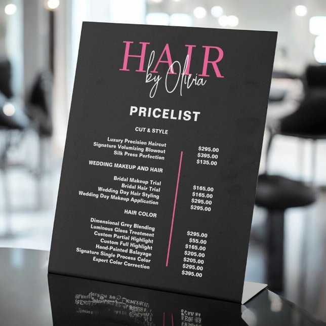 Signe De Table Liste des prix des cheveux noirs (Créateur téléchargé)