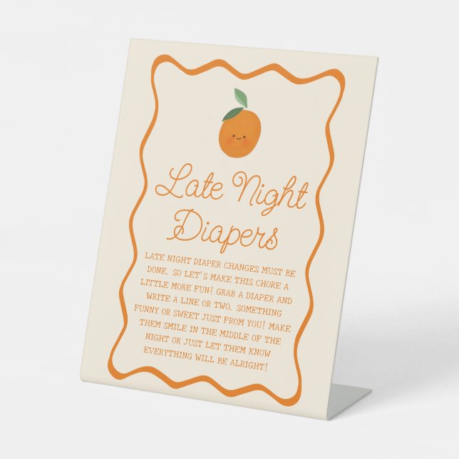 Signe De Table Little Cutie Baby shower Late Night Diapers Jeu (Recto)