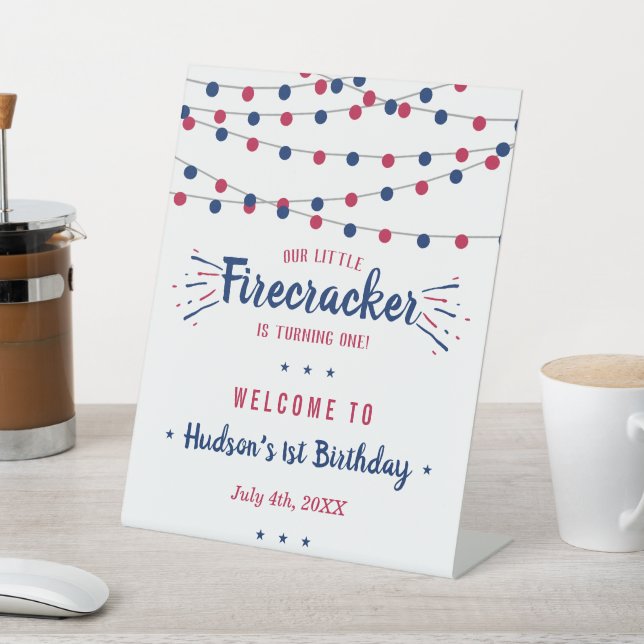 Signe De Table Little Firecracker 4 juillet 1er anniversaire (In SItu)