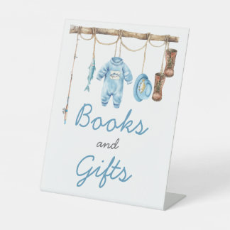 Signe De Table Little Fisherman Baby Shower Books and Gifts Sign