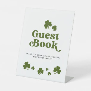 Signe De Table Livre d'hôtes St. Patrick's Day Shamrock vert
