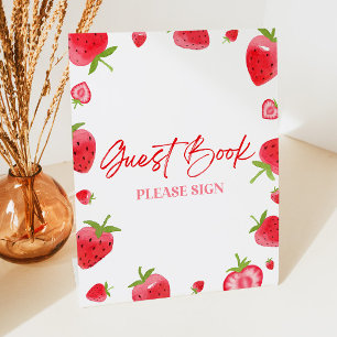 Signe De Table Livre d'invité de fraise Berry Sweet