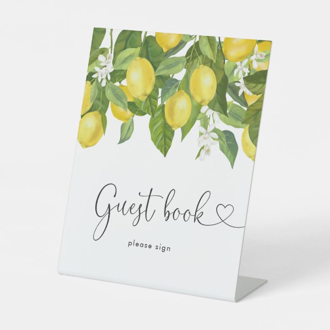 Signe De Table Livre d'invité du Baby shower citrons (Recto)