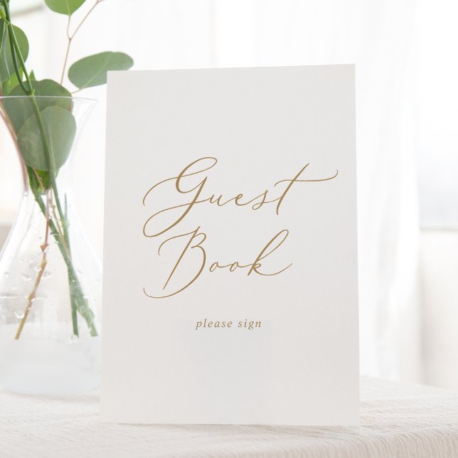 Signe De Table Livre d'invité Mariage de calligraphie or Delicic (Créateur téléchargé)