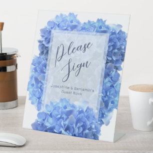 Signe De Table Livre d'or Bravest Blue Hydrangea Fleurs