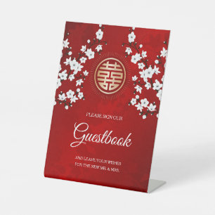 Signe De Table Livre d'or chinois Mariage Cherry Blossom