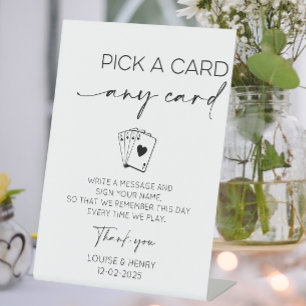Signe De Table Livre d'or Choisir une carte, n'importe quelle car