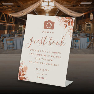 Signe De Table Livre d'or de mariage floral rustique photo Automn