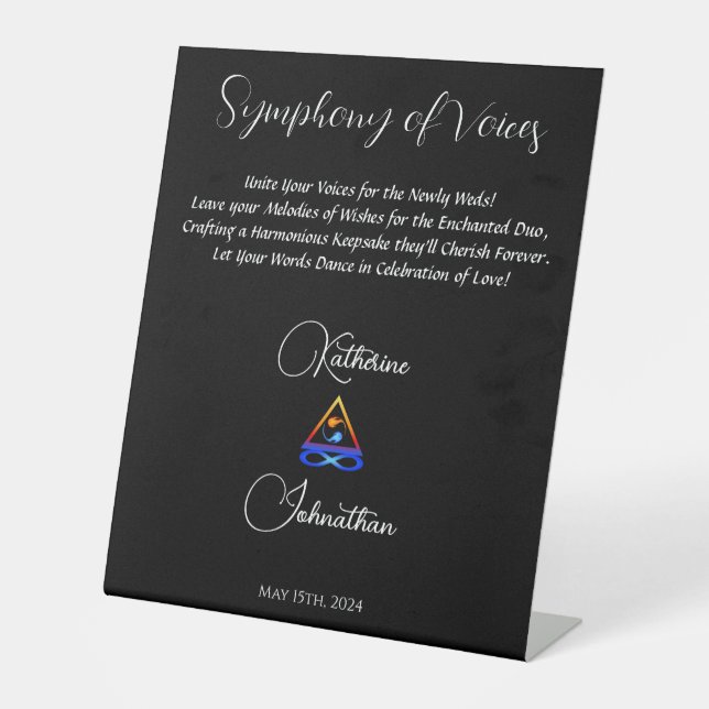 Signe De Table Livre d'or du Mariage audio-Symphonie de l'amour- (Recto)