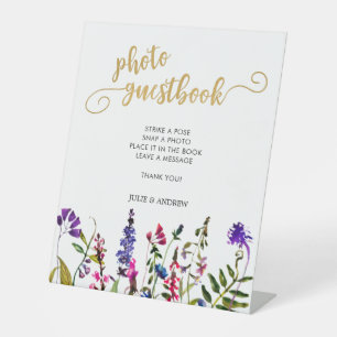 Signe De Table Livre d'or Elegant Fleur sauvage Photo