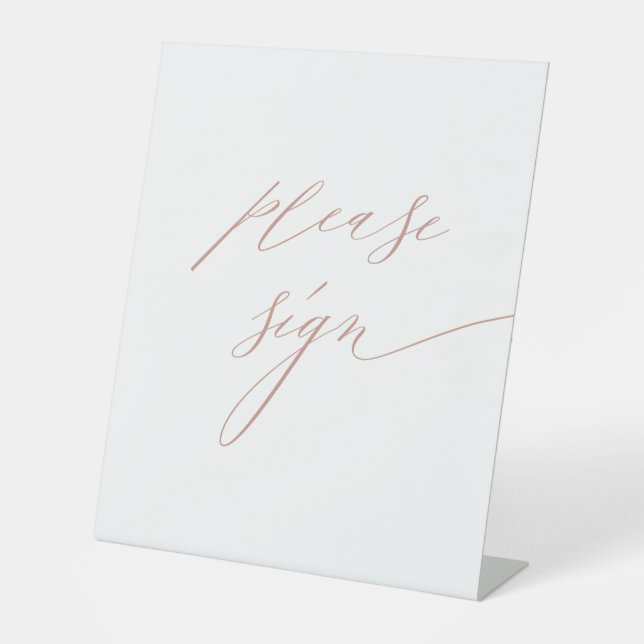 Signe De Table Livre d'or Elegant White Rose Script Mariage (Recto)