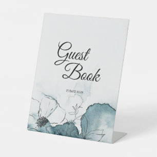 Signe De Table Livre d'or Mariage de l'aquarelle turquoise