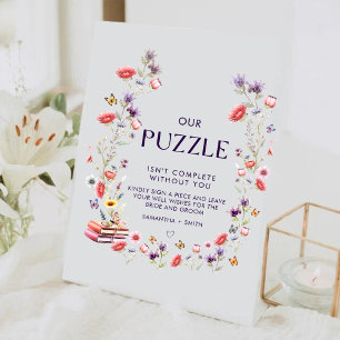Signe De Table Livre d'or Puzzle Fleur de Lavande de Conte de Fée