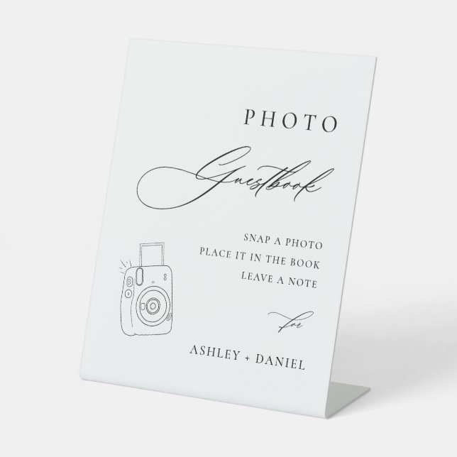 Signe De Table Livre d'or sur la photo Mariage moderne (Recto)