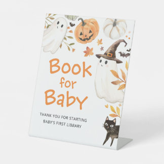 Signe De Table Livre Little Boo Halloween pour table de Baby Show
